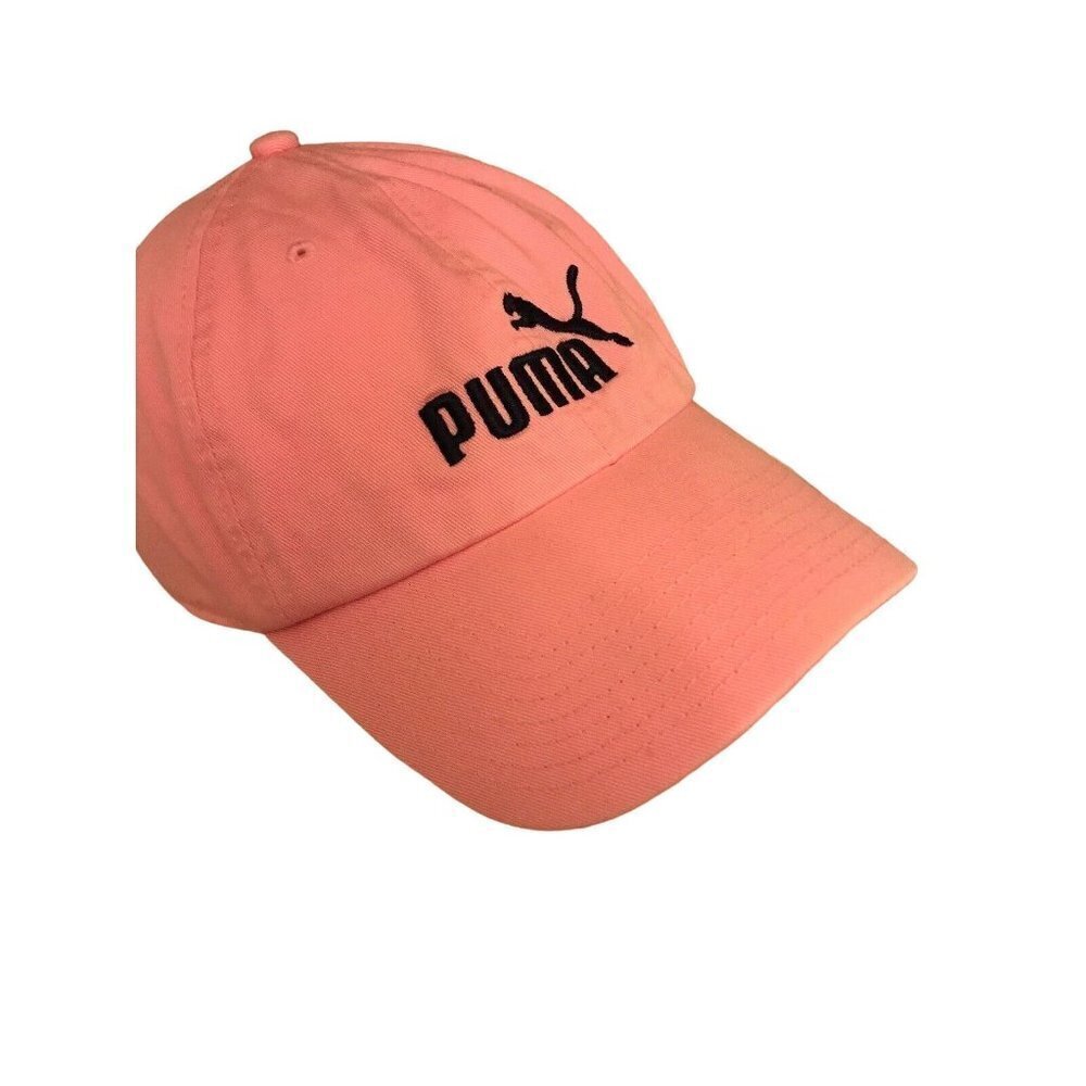 Puma Baseball Cap Coral Pink Logo Dad Hat‎ Adjustable Cotton Twill Unisex OSFA